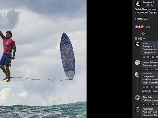 奧運》巴西衝浪選手「舞空術」 外媒：可能是史上最佳奧運照片