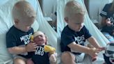 Toddler has amusing reaction to realising he’s the middle child when meeting baby brother: ‘Return to sender’