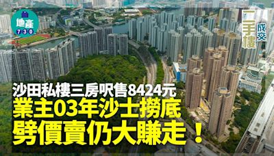 沙田私樓三房呎售8424元 業主03年沙士撈底 劈價賣仍大賺走