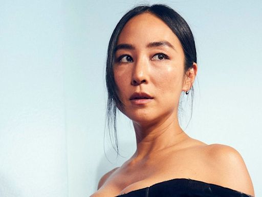 Greta Lee Does Easy Elegance in a Structural Leather Gown