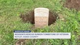 Sunken tombstone of veteran rescued in Nutley