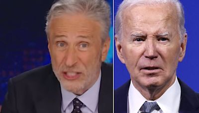 Jon Stewart Has Legendary 1-Word Response To Joe Biden Dropping Out