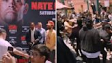 Video: Jorge Masvidal in middle of wild brawl after Nate Diaz refused another press conference faceoff