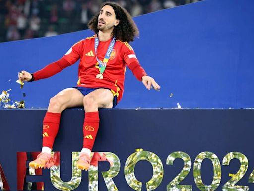 Marc Cucurella makes cheeky Erling Haaland comment during Spain Euros party