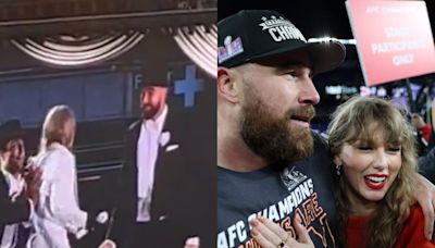 Travis Kelce makes surprise onstage appearance at Taylor Swift’s concert - and fans are freaking out