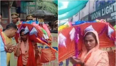 Taj Mahal Or 'Tejo Mahalaya'? Woman Carrying 'Kavad' Reaches Iconic Tomb To Offer Gangajal At 'Shiva Temple'