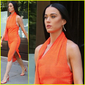 Katy Perry Brightens Up New York City’s Streets in Orange Look After Paris Fashion Week