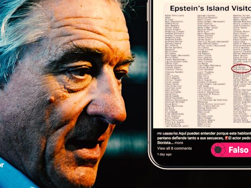 Es falso que el actor Robert De Niro aparezca en la llamada “lista Epstein” entre quienes viajaron a la isla en que hubo abusos sexuales a menores