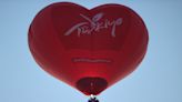 Turkish flag hot air balloons soar over Cappadocia to mark July 15