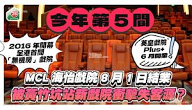 MCL海怡戲院8月1日結業 半年內第5間 被黃竹坑THE SOU...