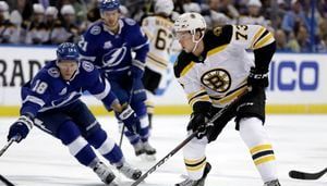 Brayden Point scores, Andrei Vasilevskiy stops 23 and the surging Lightning beat the Bruins 3-1