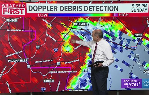 Tornado confirmed by radar in south St. Louis County as storm move out of St. Louis area