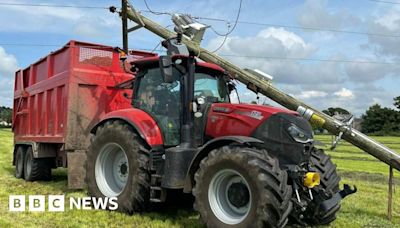 Preston farmer 'lucky to be alive' after electricity pole crash