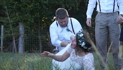 I gave my 300lbs husband a piggyback at our wedding and broke my ankle