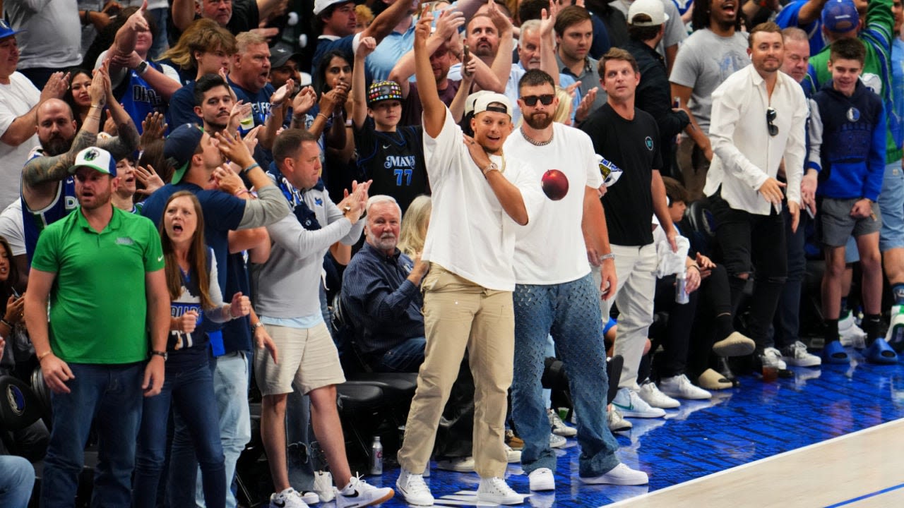 Travis Kelce and Travis Kelce Sit Courtside at NBA Finals Game
