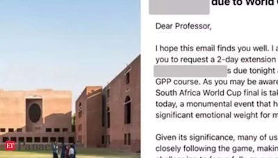 IIM Ahmedabad students beg professor for 2-day extension to watch T20 WC match, email goes viral - The Economic Times