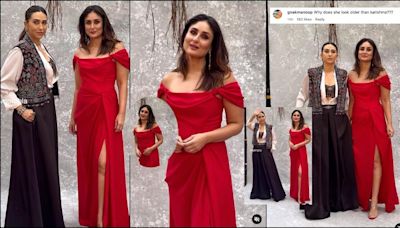 'Karisma looks younger than Bebo': Kareena Kapoor stuns in thigh-high red slit dress for pre-birthday; poses with sister Karisma Kapoor [Reactions]