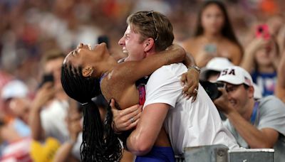 Tara Davis-Woodhall recalls running to husband Hunter after winning gold: 'It felt so good'