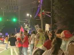 Protesters gather near Israeli Consulate in Midtown Atlanta