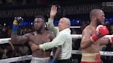 Video: Carlos Adames scores controversial knockout to retain title, opponent Julian Williams calls ref ‘terrible’