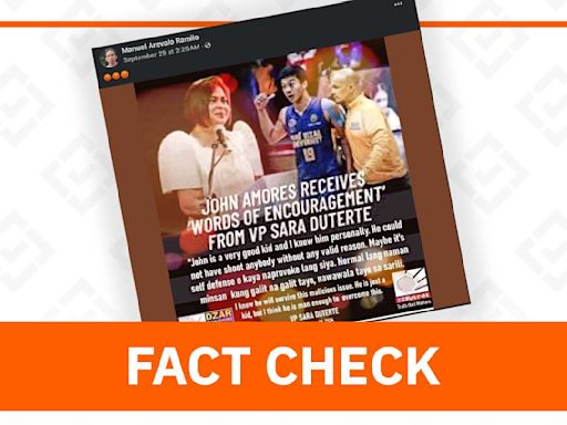 FACT CHECK: Sara Duterte quote card defending John Amores is fake