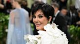 Kris Jenner Goes Monochrome in Dramatic White Oscar de la Renta Gown With Pops of Statement Gems for Met Gala 2024 Red Carpet