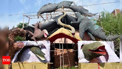 Experience 'Jurassic Park' at This Unique Durga Puja Pandal in Prayagraj | - Times of India