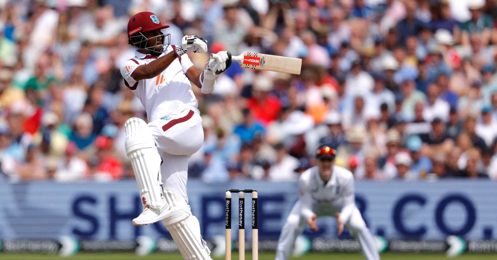 Brathwaite half-century helps West Indies to 97-3 at lunch v England