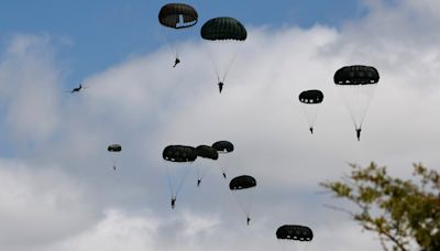 A mass parachute jump over Normandy kicks off commemorations for the 80th anniversary of D-Day