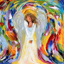 Angel canvas print, angel art, angel Blessings, religious art, made ...