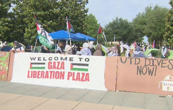 Gaza protest encampment set up at University of Texas at Dallas campus