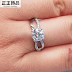 美麗的結婚戒指直銷 1 克拉純銀訂婚鑽石莫桑石戒指-正正服飾