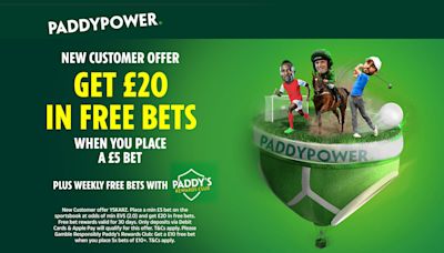 Betting offer: Get £20 in free bets with Paddy Power
