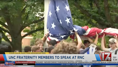 Frat that went viral holding up American flag during Palestine protests to be RNC speakers