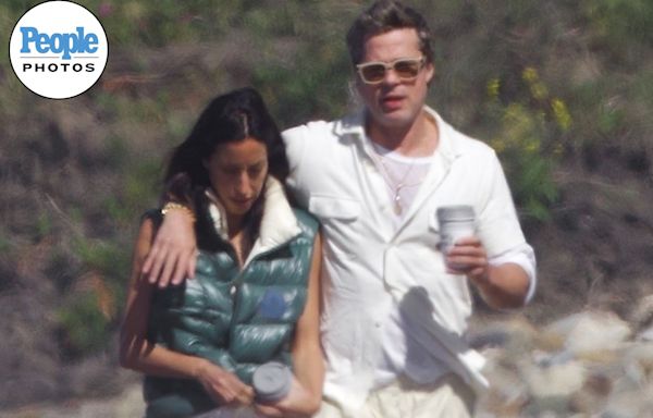 Brad Pitt and Girlfriend Ines de Ramon Keep Close on Romantic Beach Stroll in Santa Barbara: Photos