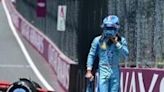 Ferrari's Monegasque driver Charles Leclerc walks off the track after spinning out during the practice session for the 2024 Miami Formula One Grand Prix on Friday.