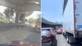Caos vial en carretera México-Querétaro por caída de arena