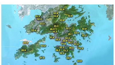 天氣｜今日最高氣溫預測34度 局部地區繼續有驟雨