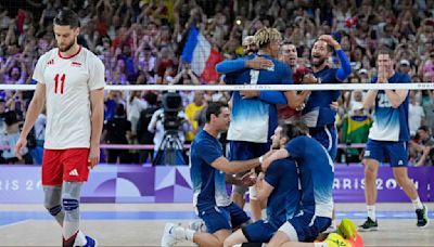 France defends men's volleyball Olympic gold medal, beating No. 1 Poland in front of wild home fans