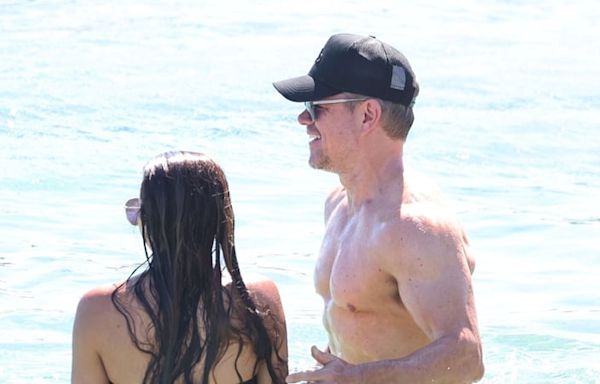 Matt Damon Looks Ripped in New Shirtless Beach Photos with Wife Luciana