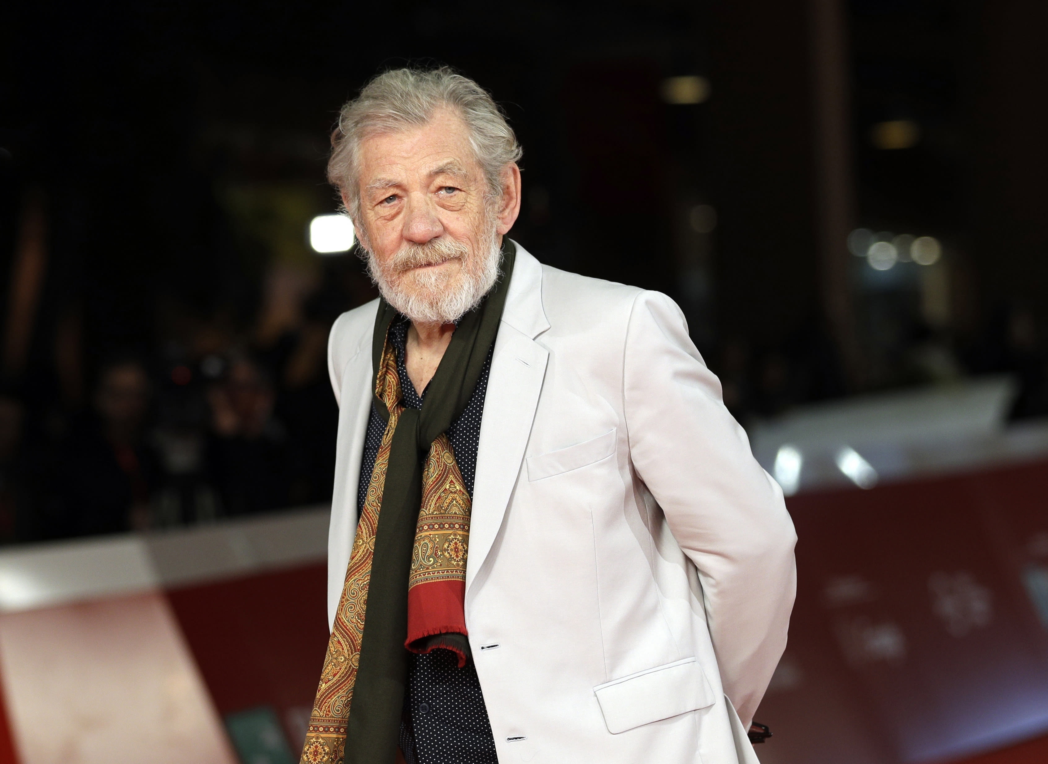 Ian McKellen 'looking forward to returning to work' after falling off London stage