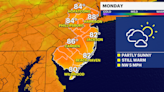 Very warm, isolated showers Monday in New Jersey