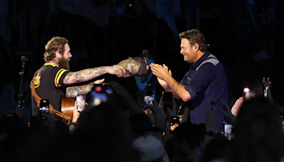 Watch Post Malone Party With 'Pour Me A Drink' Partner Blake Shelton | iHeart