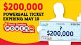 $200K Powerball ticket sold in Gaston County is expiring soon