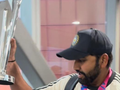 Watch video: Rohit Sharma shows off T20 World Cup trophy as Team India arrives in Delhi - The Economic Times