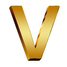 Uppercase letter gold V free image download