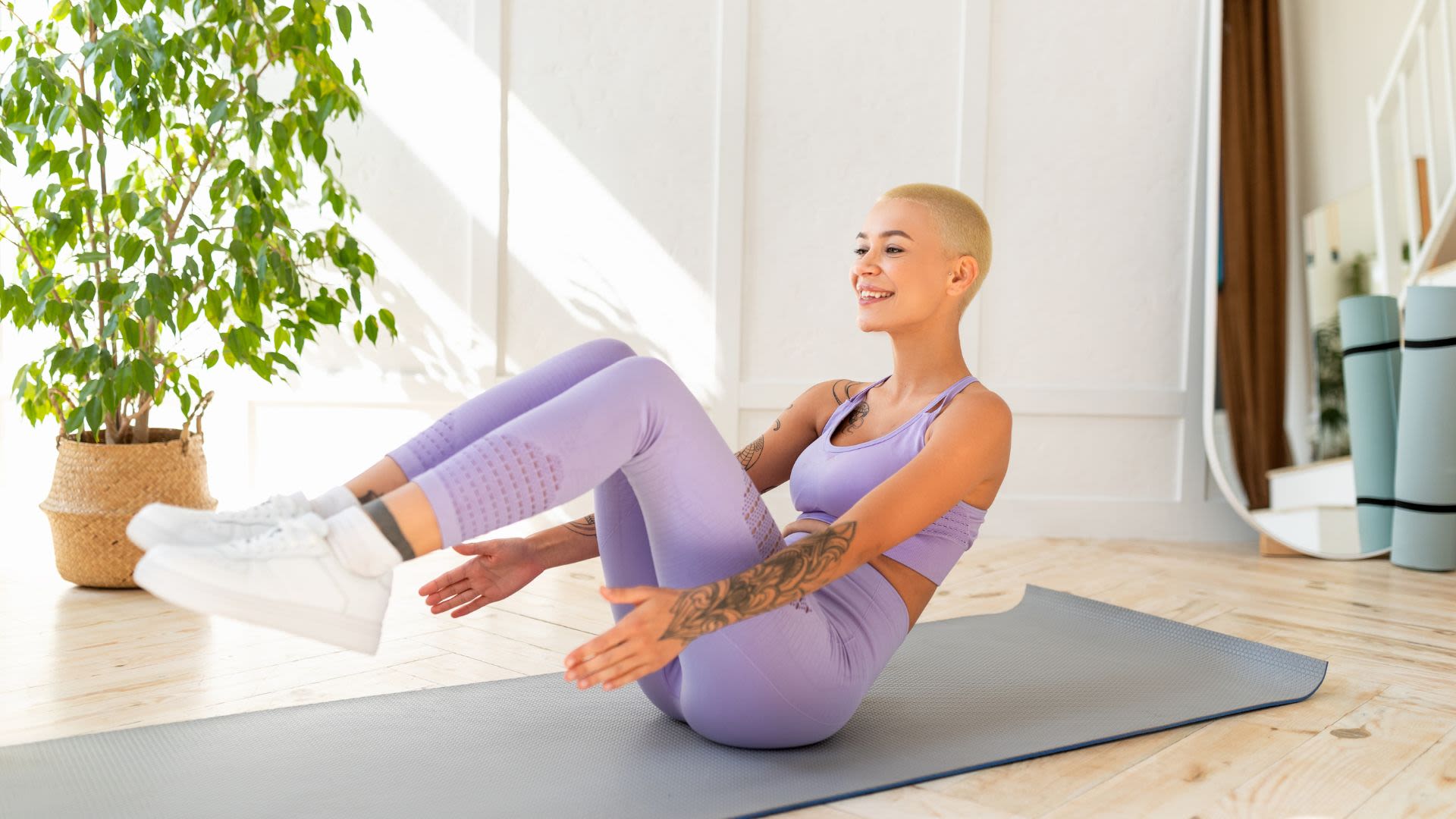 Improve your posture and strengthen your entire body with this 8-move Pilates workout