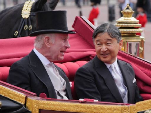 Rey Carlos de Inglaterra recibe al emperador Naruhito de Japón