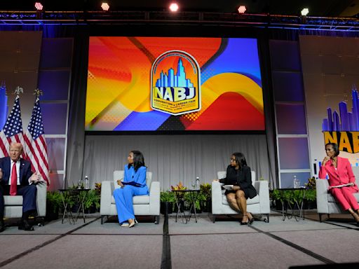 Trump falsely questions Kamala Harris's race and decries interviewer as 'rude' at NABJ convention