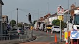 Broken traffic lights cause long queues at roadworks